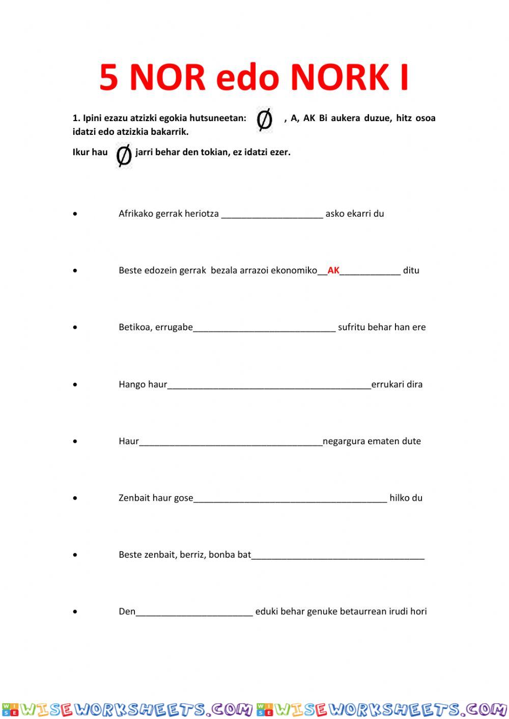 worksheet