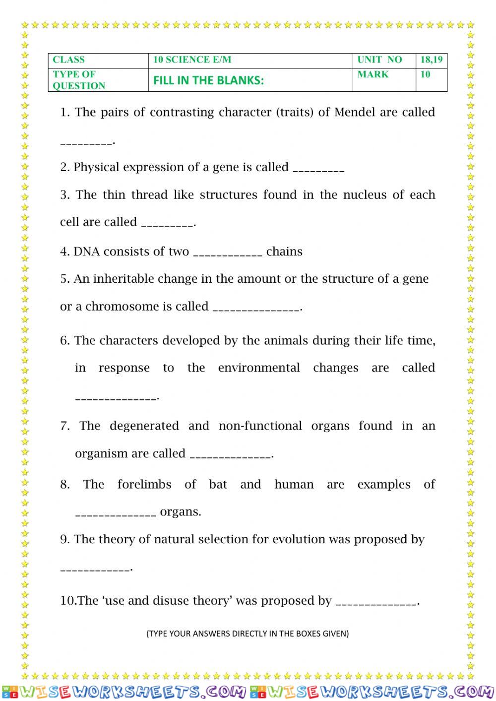 Sslc science (e-m) unit.19.Origin and Evolution of Life